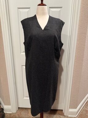 Talbots Brown V-Neck Sheath Dress 16W